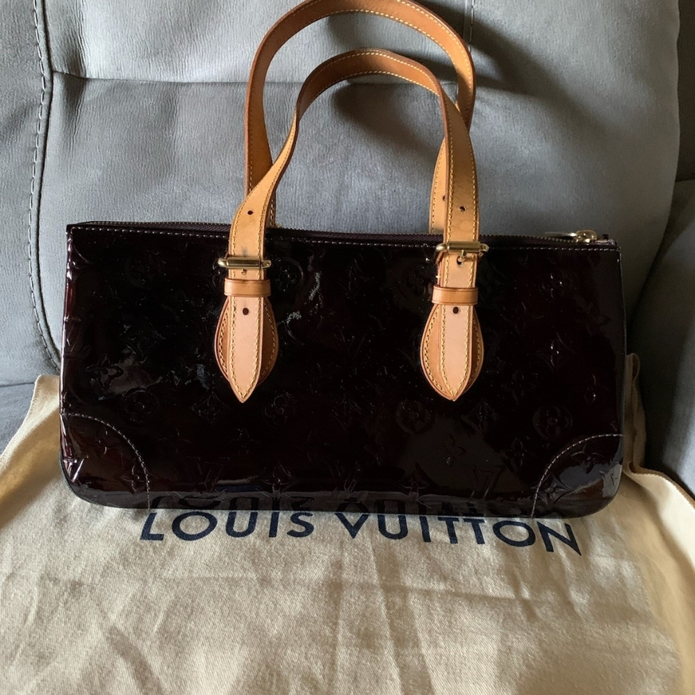 Louis Vuitton Burgundy and Tan Shoulder Bag